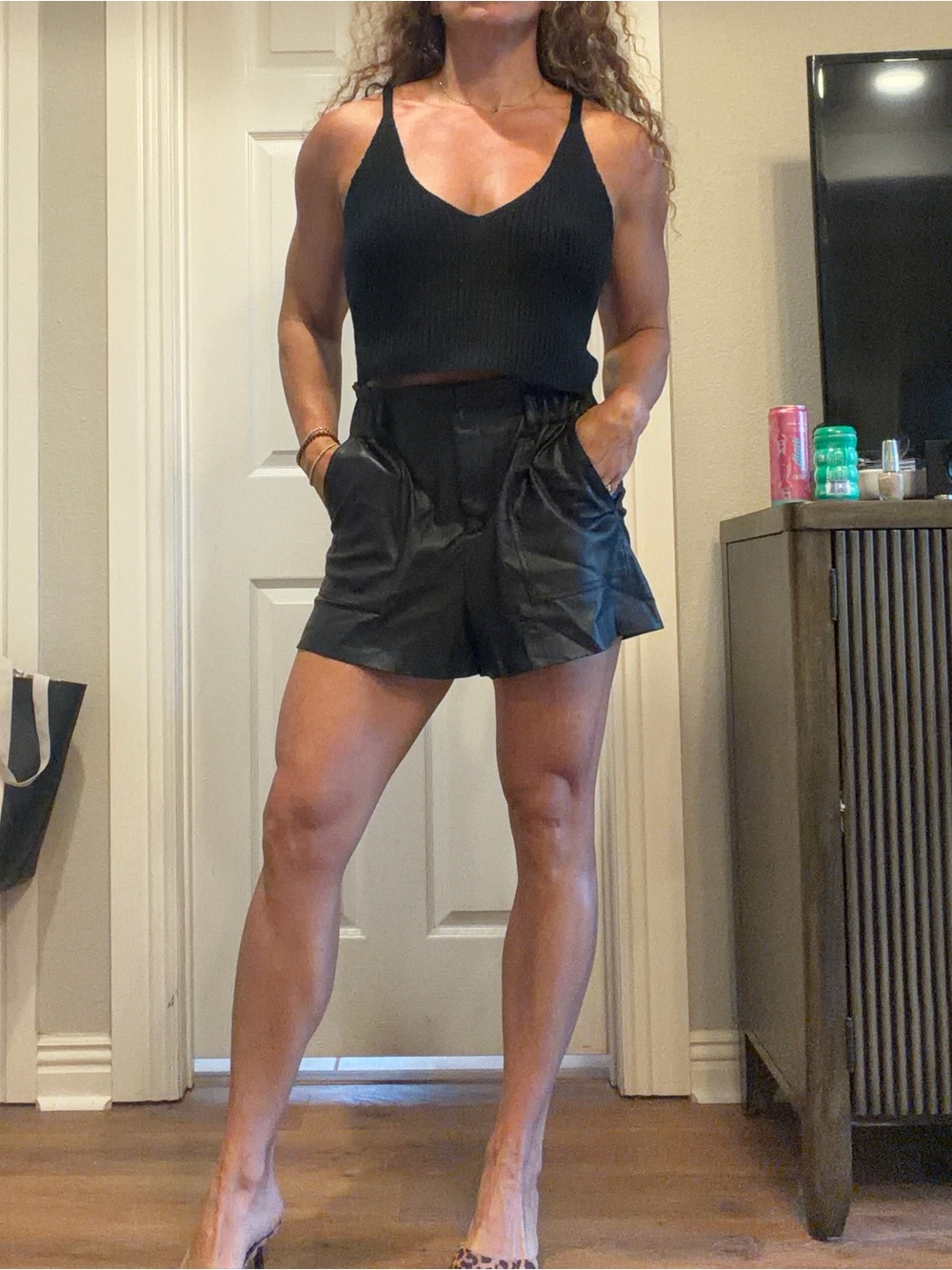 BlankNYC faux leather shorts